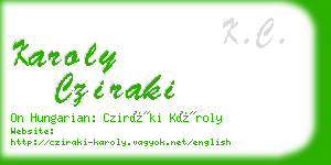 karoly cziraki business card